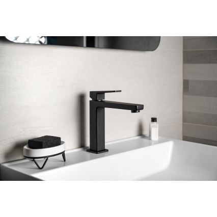 Sapho - Grifo de lavabo TURSI de 19 cm, negro mate