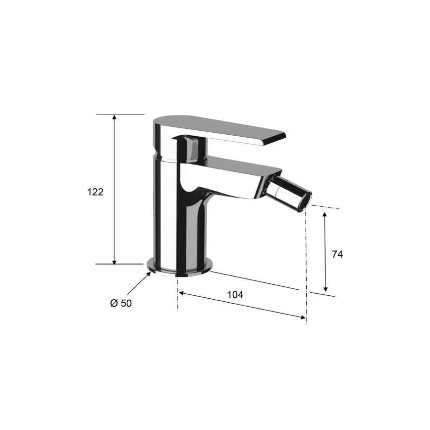 Sapho - Grifo para bidé KAI 12 cm negro mate