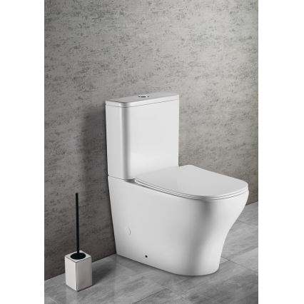 Sapho - Inodoro combinado BELLO, salida inferior/trasera, cerámica/blanco