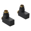 Sapho - Kit de conexión para válvulas angulares CUBE, negro mate