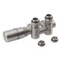 Sapho - Kit termostático de conexión para instalación central TWIN COMBI izquierdo / acero inoxidable mate