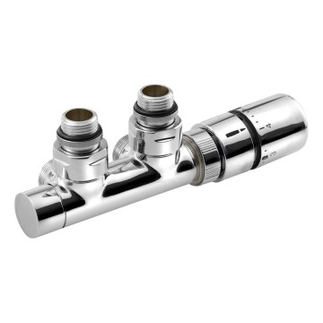 Sapho - Kit termostático de conexión para instalación central TWIN derecha/cromo brillante