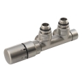 Sapho - Kit termostático de conexión para instalación central TWIN izquierda/acero inoxidable mate