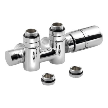 Sapho - Kit termostático de conexión para toma central TWIN COMBI, derecha, acabado cromo brillante
