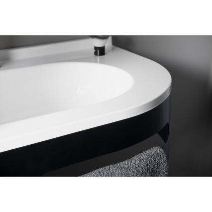 Sapho - Lavabo empotrado de esquina PULSE 75x43 cm mármol/blanco