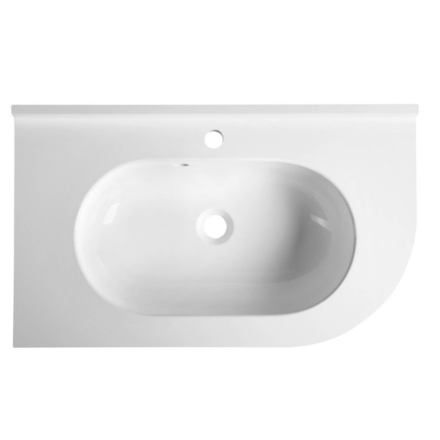 Sapho - Lavabo empotrado de esquina PULSE 75x43 cm mármol/blanco