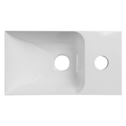 Sapho - Lavabo mural PICCOLINO 30x17 cm lado derecho/mármol fundido/blanco