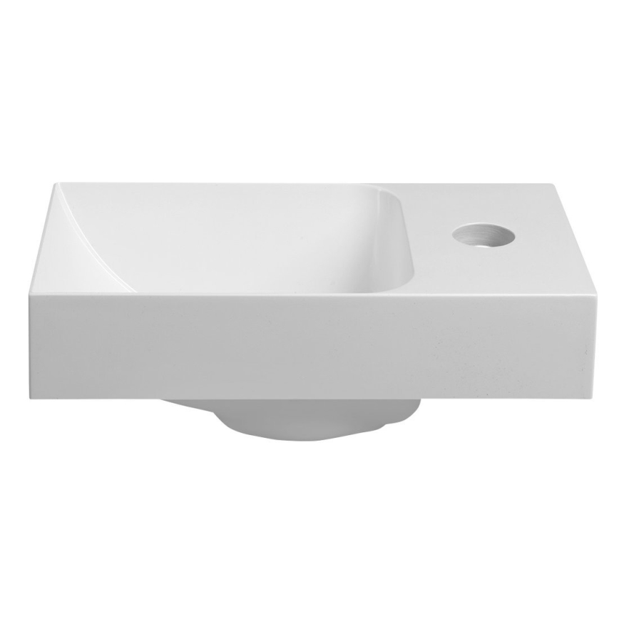 Sapho - Lavabo mural PICCOLINO 30x17 cm lado derecho/mármol fundido/blanco