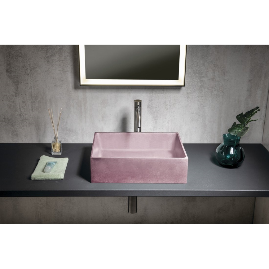 Sapho - Lavabo sobre encimera 47,5x36,5 cm hormigón/rosa