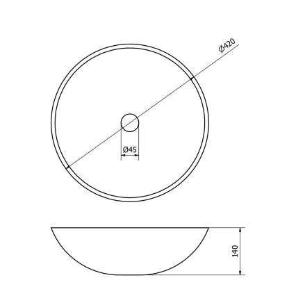 Sapho - Lavabo sobre encimera BLOK Ø 42 cm piedra/Carrara/blanco mate