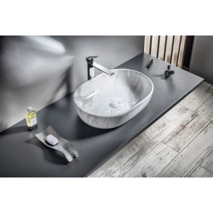 Sapho - Lavabo sobre encimera DALMA 59x42 cm cerámica/Carrara
