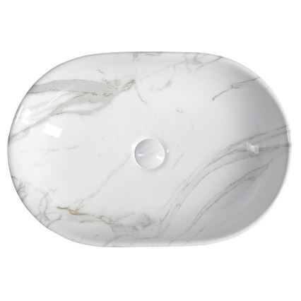 Sapho - Lavabo sobre encimera DALMA 59x42 cm cerámica/Carrara