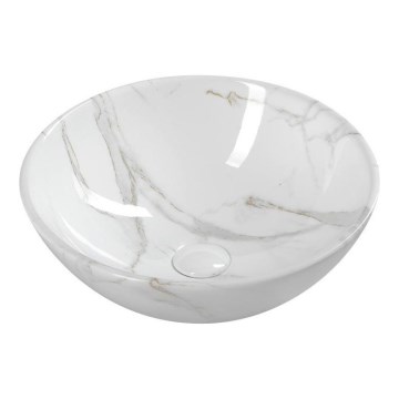 Sapho - Lavabo sobre encimera DALMA Ø 42 cm cerámica/Carrara/blanco