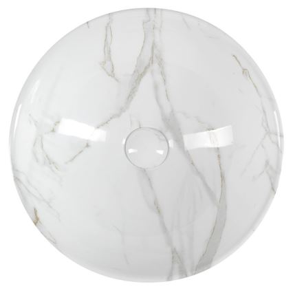 Sapho - Lavabo sobre encimera DALMA Ø 42 cm cerámica/Carrara/blanco