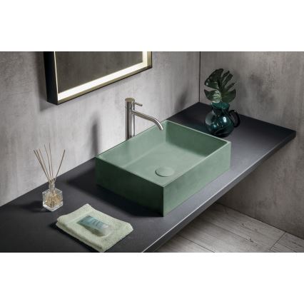 Sapho - Lavabo sobre encimera FORMIGO 47,5x36,5 cm hormigón/verde