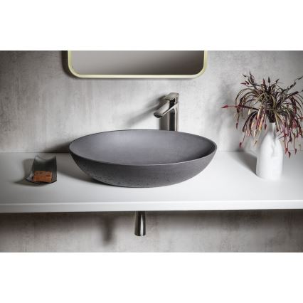 Sapho - Lavabo sobre encimera FORMIGO 60x40 cm hormigón/antracita