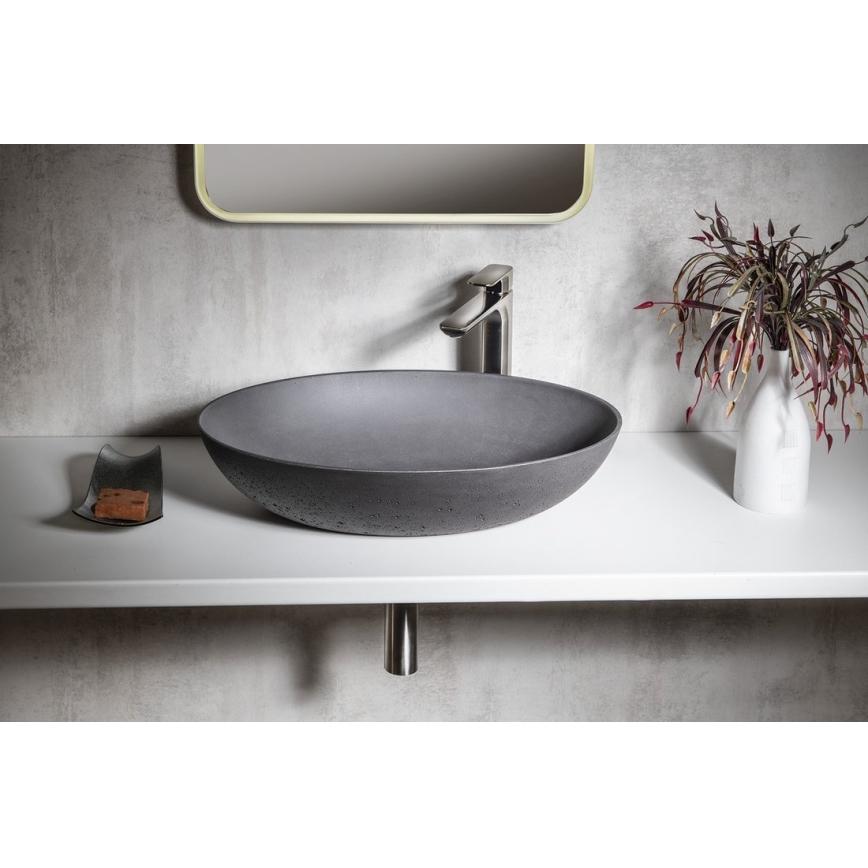 Sapho - Lavabo sobre encimera FORMIGO 60x40 cm hormigón/antracita