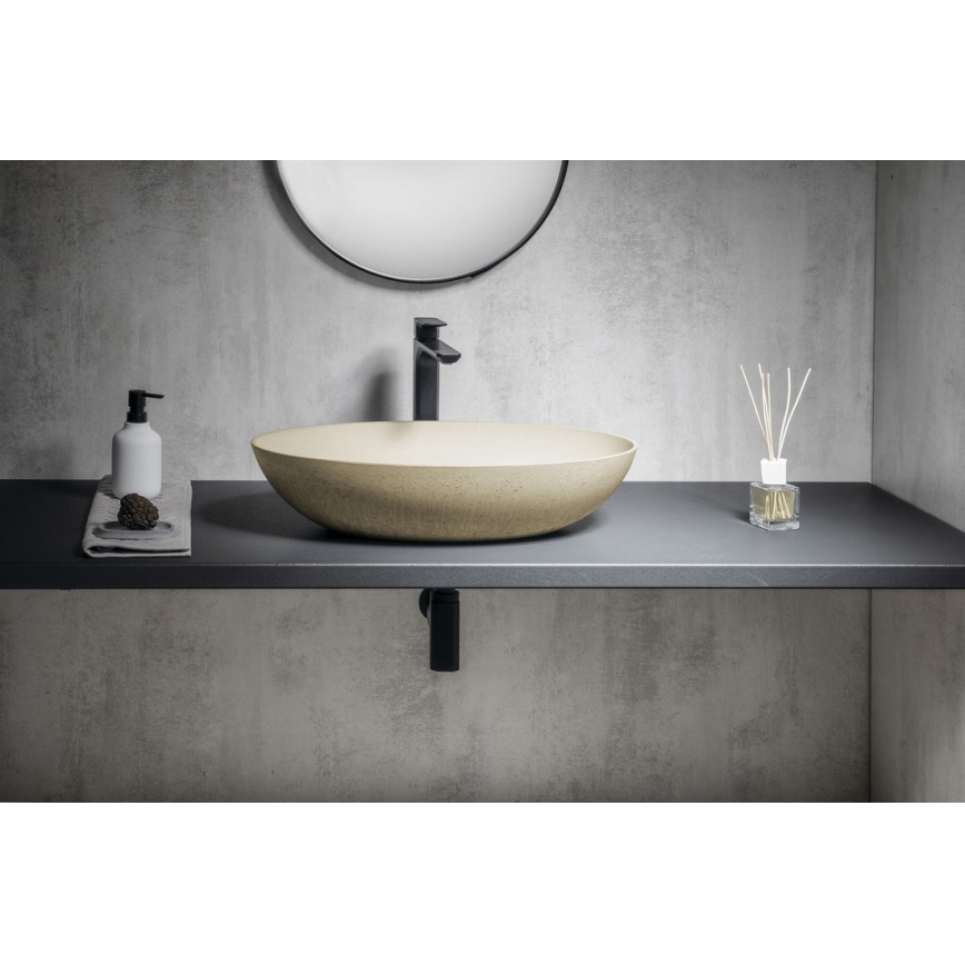 Sapho - Lavabo sobre encimera FORMIGO 60x40 cm hormigón/beige