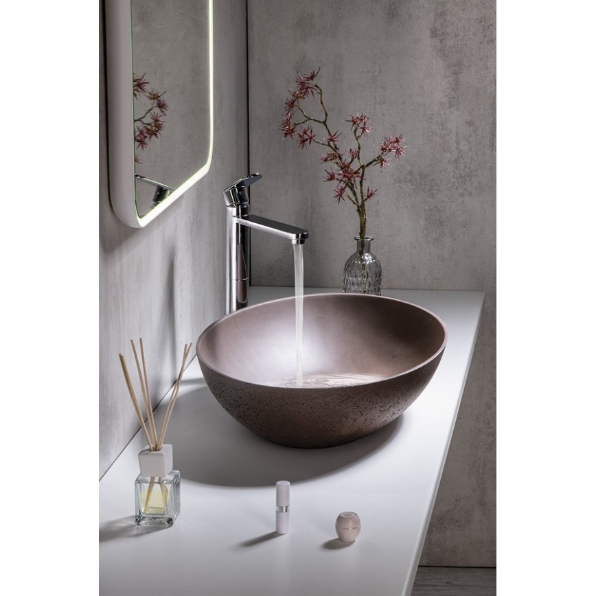 Sapho - Lavabo sobre encimera FORMIGO 60x40 cm hormigón/marrón