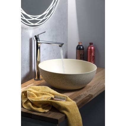Sapho - Lavabo sobre encimera FORMIGO, Ø 39 cm, hormigón/beige