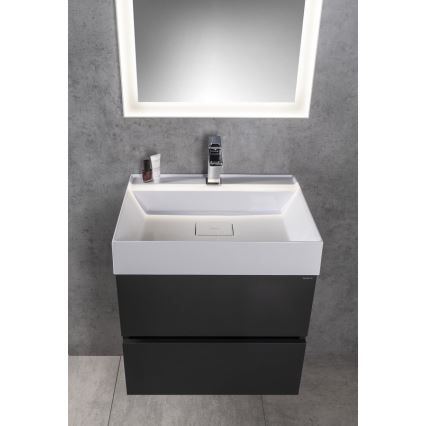Sapho - Lavabo sobre encimera GODIVA 58x44 cm mármol/blanco