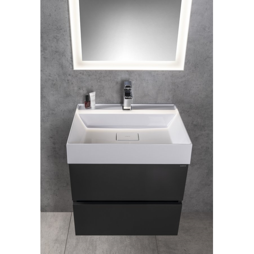 Sapho - Lavabo sobre encimera GODIVA 58x44 cm mármol/blanco