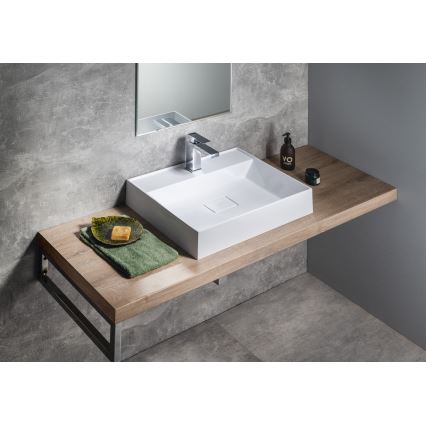 Sapho - Lavabo sobre encimera GODIVA 58x44 cm mármol/blanco