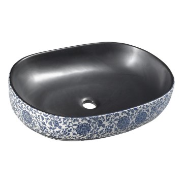 Sapho - Lavabo sobre encimera PRIORI 60x40 cm cerámica/negro/azul