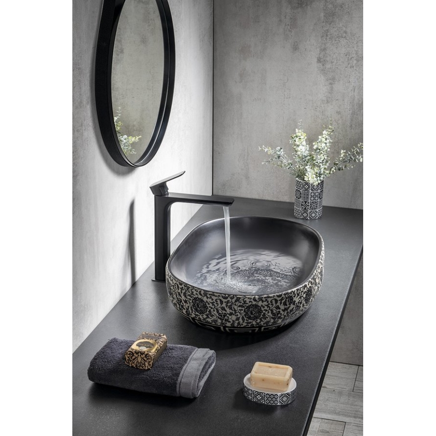 Sapho - Lavabo sobre encimera PRIORI 60x40 cm cerámica/negro/azul