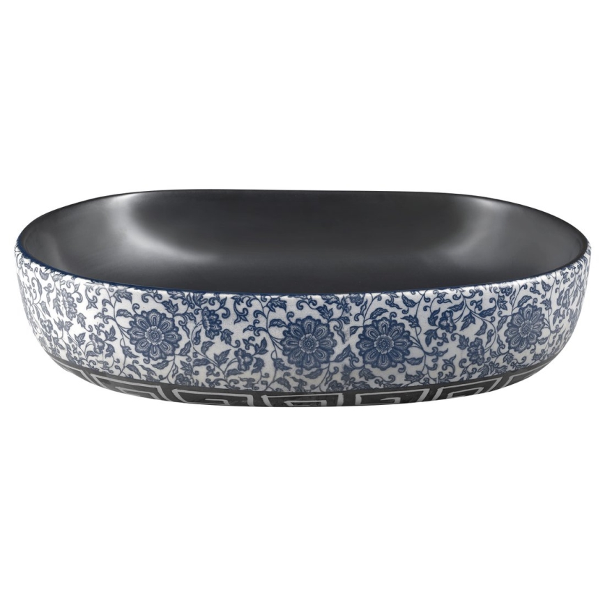 Sapho - Lavabo sobre encimera PRIORI 60x40 cm cerámica/negro/azul