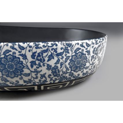 Sapho - Lavabo sobre encimera PRIORI 60x40 cm cerámica/negro/azul