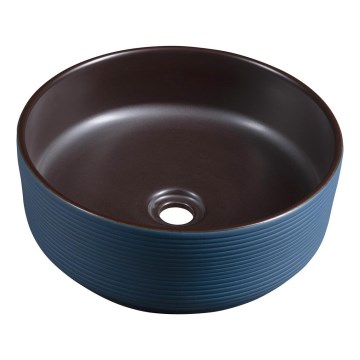 Sapho - Lavabo sobre encimera PRIORI de 41 cm de diámetro marrón/azul