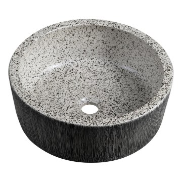 Sapho - Lavabo sobre encimera PRIORI Ø 41 cm blanco/gris