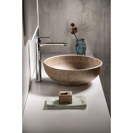 Sapho - Lavabo sobre encimera PRIORI Ø 41 cm cerámica/marrón