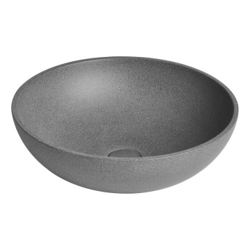 Sapho - Lavabo sobre encimera TURF Ø 44 cm hormigón/granito negro