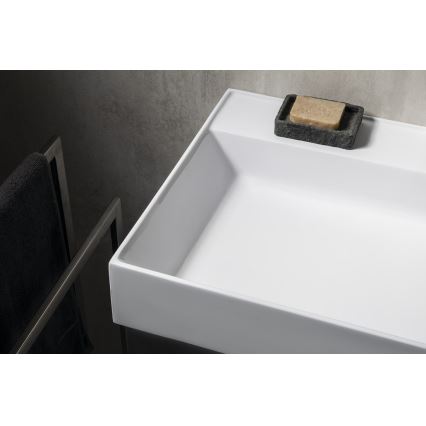 Sapho - Lavabo suspendido GODIVA 58x44 cm mármol/blanco