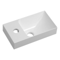 Sapho - Lavabo suspendido PICCOLINO 31x17 cm izquierdo/mármol fundido/blanco