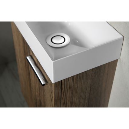 Sapho - Lavabo suspendido PICCOLINO 31x17 cm izquierdo/mármol fundido/blanco