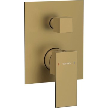 Sapho - Mezclador de ducha para instalación empotrada CUBEMIX dorado mate