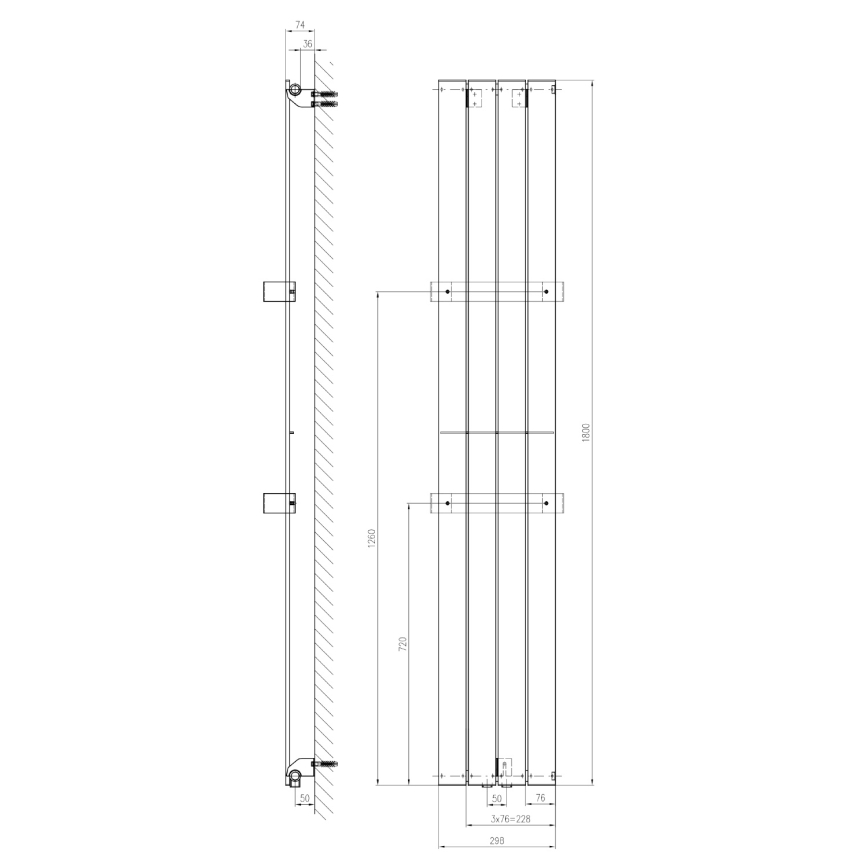 Sapho - Radiador de baño COLONNA 180x29 cm negro