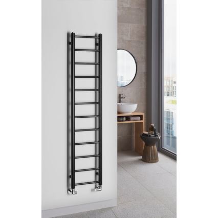 Sapho - Radiador de baño DINA 138x30 cm negro mate