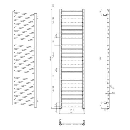 Sapho - Radiador de baño DINA 156x40 cm blanco