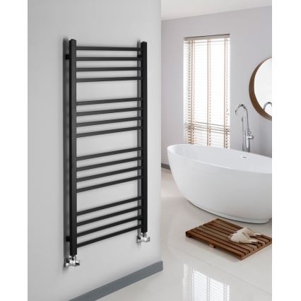 Sapho - Radiador de baño METRO 120x50 cm negro mate