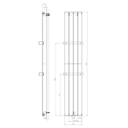Sapho - Radiador para baño COLONNA 180x30 cm blanco