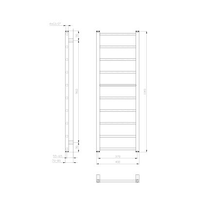 Sapho - Radiador para baño METRO LIGHT 114x40 cm blanco