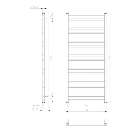 Sapho - Radiador toallero para baño METRO DOS 110x50 cm blanco mate