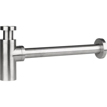 Sapho - Sifón para lavabo MINIMAL, acero inoxidable mate