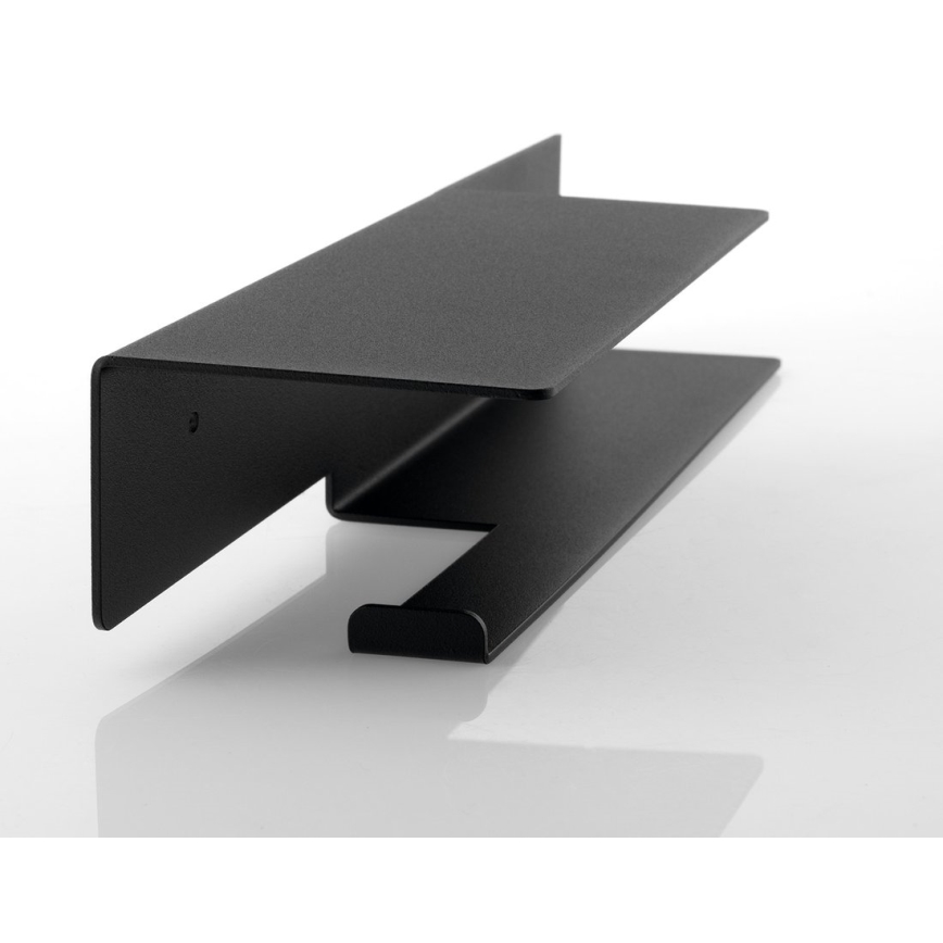 Sapho - Soporte para papel higiénico con repisa 9,5x35 cm negro mate
