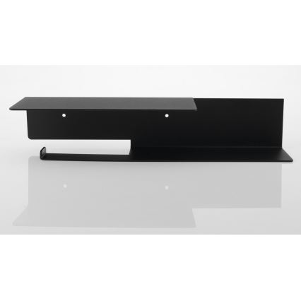 Sapho - Soporte para papel higiénico con repisa 9,5x35 cm negro mate