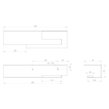 Sapho - Soporte para papel higiénico con repisa 9,5x35 cm negro mate